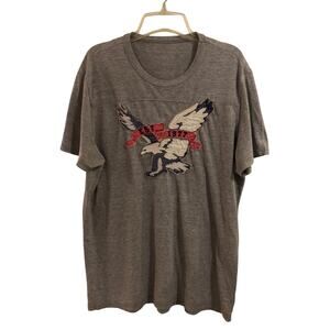 American Eagle Men’s Tee Patriotic Bicentennial Embroidered Men’s Sz L